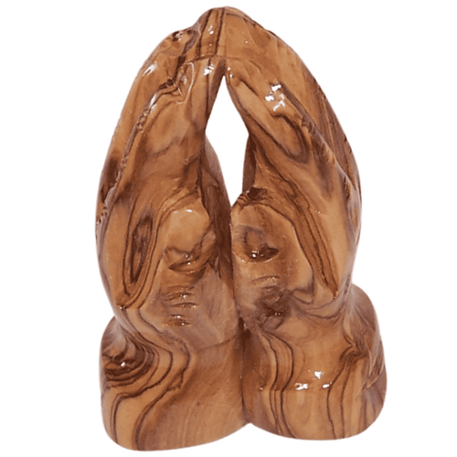 Mercado de Tierra Santa Manos Orantes de Madera de Olivo (6-9 cm o 2.5 a 3.5 pulgadas) - Manos Pequeñas
