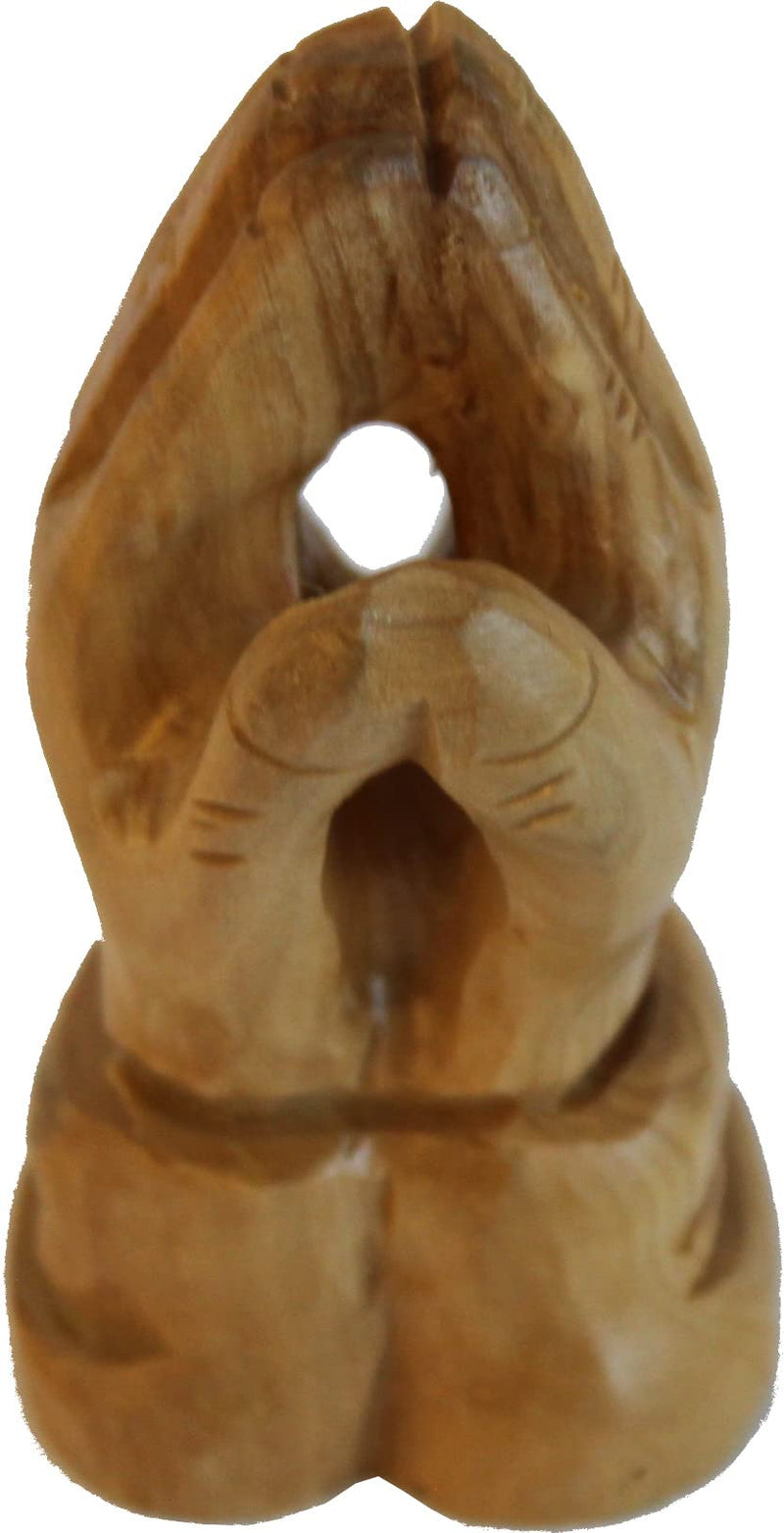 Holy Land Market Olivewood Praying Hands (7.5 cm or 3 Inch) - Small Hands