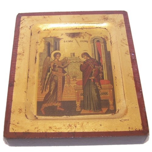 Holy Land Market Annunciation - Visitation Icon with sheets of Gold (Lithography)