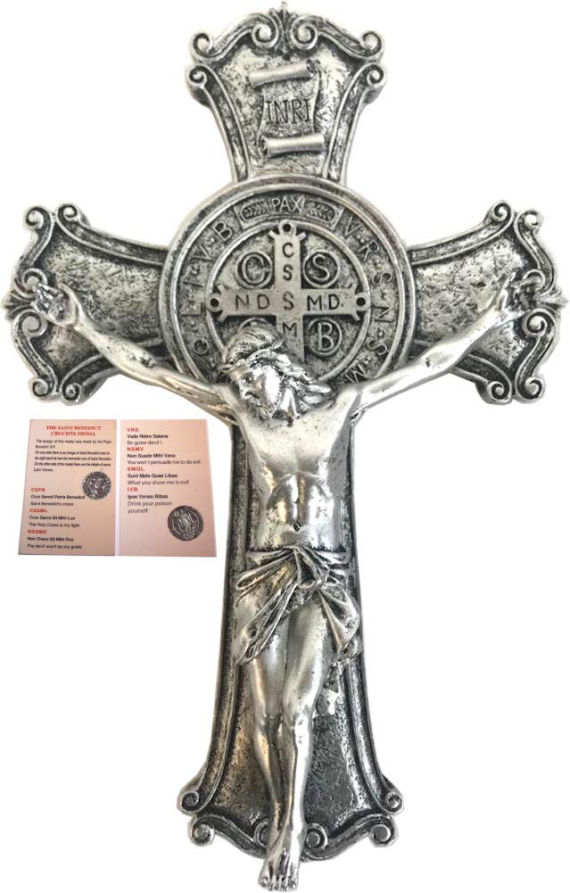 Holy Land Market Resin Catholic Saint Benedict Powerful Cross Crucifix