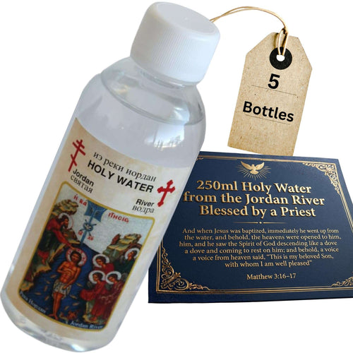 Certified Design Sealed Water Bottle - Authentic Jordan River Water for Baptism - Premium Holy Water Bottle - Sacred Holy Water for Spiritual Use