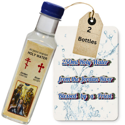 Agua del bautismo de nuestro Señor en el río Jordán auténtico en caja decorativa
