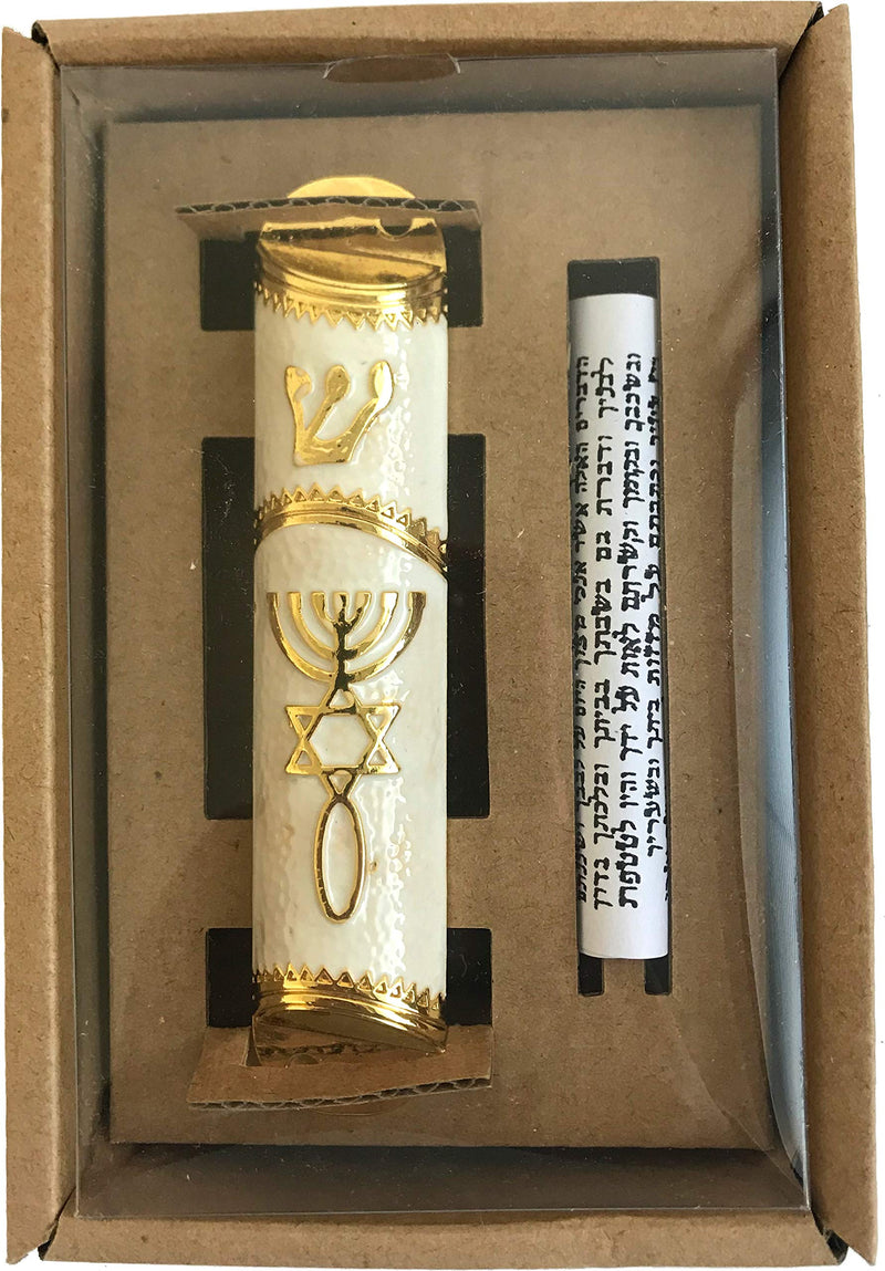 Holy Land Market Messianic Seal Mezuzah case - 4.1 Inch with Scroll Included