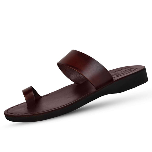 Mercado de Tierra Santa Sandalias/Deslizadores Bíblicos de Cuero para Hombres/Mujeres de Jerusalén (Jesús - Estilo de Dedo I)