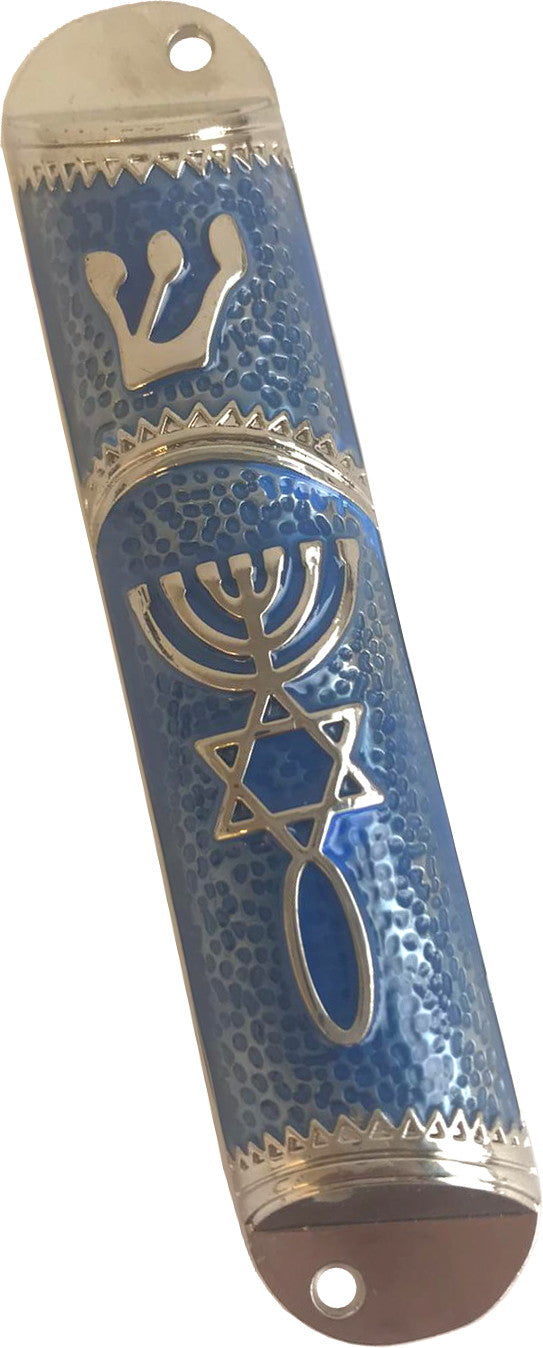Holy Land Market Messianic Seal Mezuzah case - 4.1 Inch with Scroll Included