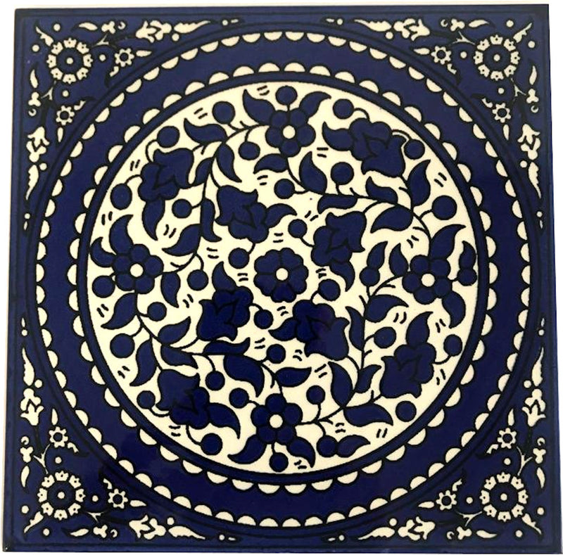 Modular Hand Painted Tile from Jerusalem Model X - 6 Inches - Asfour Outlet Trademark
