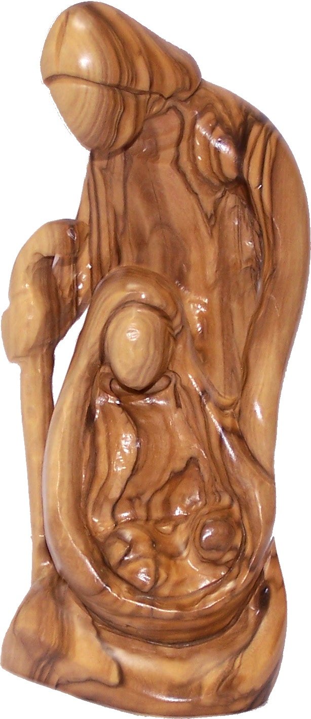 Holy Land Market Olive Wood Holy Family Statue (7.2 Inches)