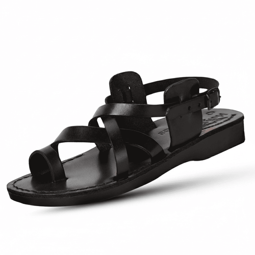 Sandalias/Deslizadores de cuero bíblicas de Jesús para hombres/mujeres del Mercado de Tierra Santa desde Jerusalén (Jesús - Estilo I)