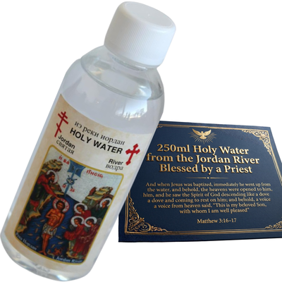 Holy Land Market Certified Design Sealed Water Bottle - Authentic Jordan River Water for Baptism - Premium Holy Water Bottle - Sacred Holy Water for Spiritual Use