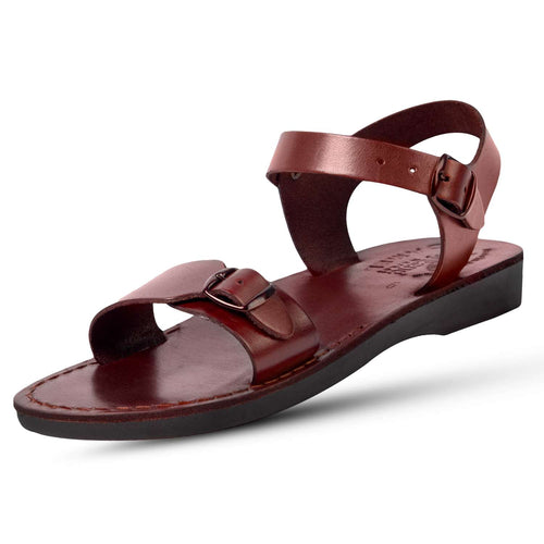 Sandalias/deslizadores de cuero bíblicas para hombres/mujeres de Jesús del Mercado de Tierra Santa desde Jerusalén (Estilo Jerusalén I)