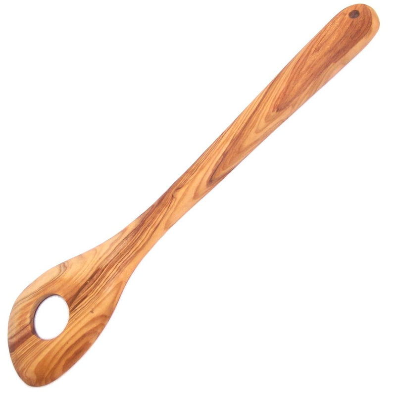 Large Hand Carved Olive Wood Risotto Spoon - (13.5 Inches) - Asfour Outlet Trademark