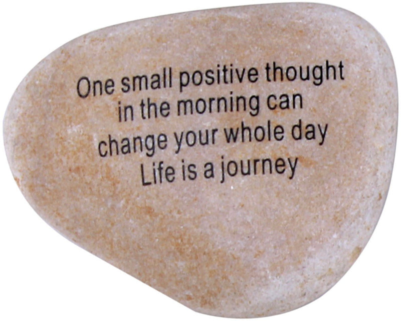 Holy Land Market - One Small Positive Thought Extra Large Engraved Natural Stones from The Holy Land : 4-5 Inches