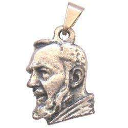 Medalla de Padre Pío - Pequeña - Estaño (1.7 cm-0.67")