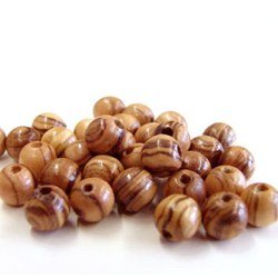 Holy Land Market Rosary Beads 60 Round Beads 6mm - Bethlehem Olive Wood