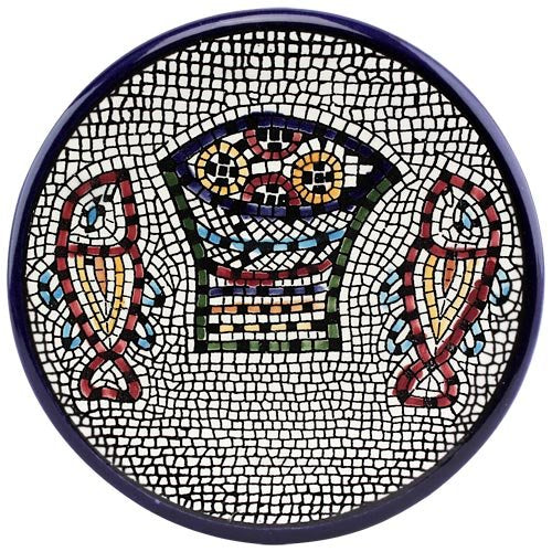 Tabgha - Miracle of Loaves and Fish Armenian Ceramic Plate - Small (3.6 inches or 9cm) - Asfour Outlet Trademark