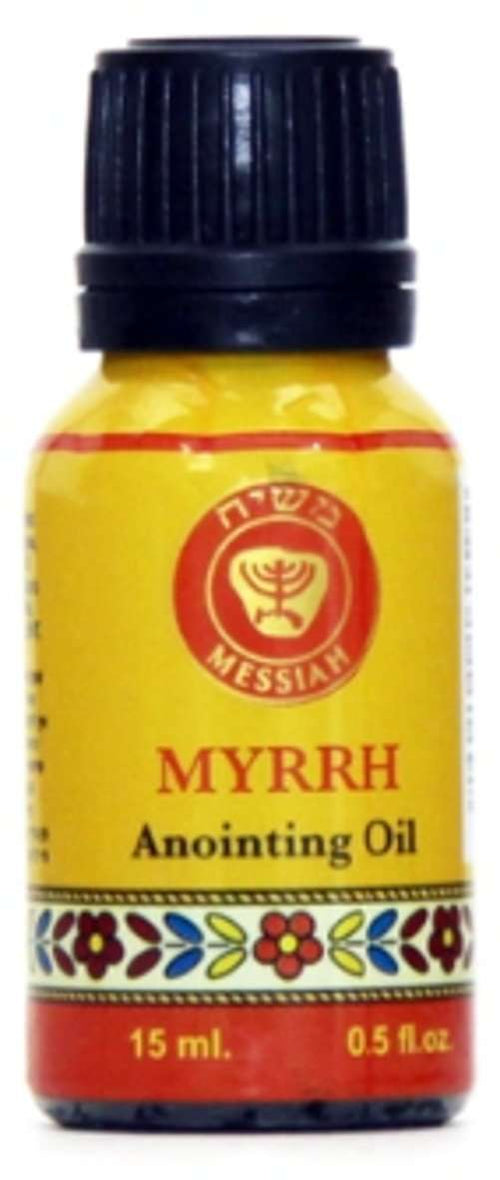 Aceite de unción de mirra de Ein Gedi en su nueva y sorprendente botella de vidrio azul cobalto - Aceite de unción - 15 ml (0.5 fl. oz.)