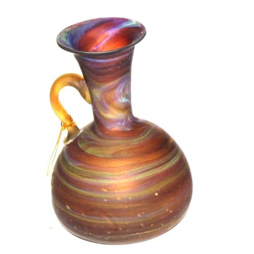 Catcoute Small Phoenician Vase - Ancient beauty Phoenician Glass Vase. Each is unique. Museum quality (5.1 Inch)