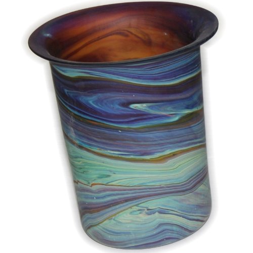 Holy Land Market Open Style II Phoenician - Ancient Beauty Phoenician Glass Vase. Each is Unique. Museum Quality Looks and Feels(6.8 Inch)