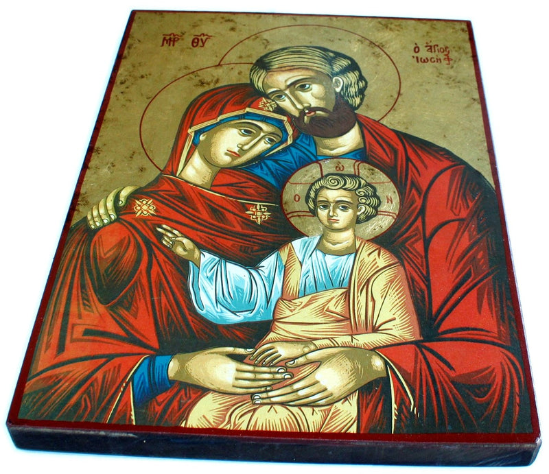 Holy Family Icon with Sheets of Gold (Lithography) - Extra Large Size (15.5 x.