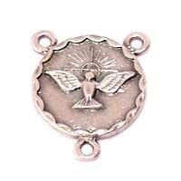 Centro del Espíritu Santo - Triángulo de rosario de Pewter (2cm - 0.8 pulgadas)