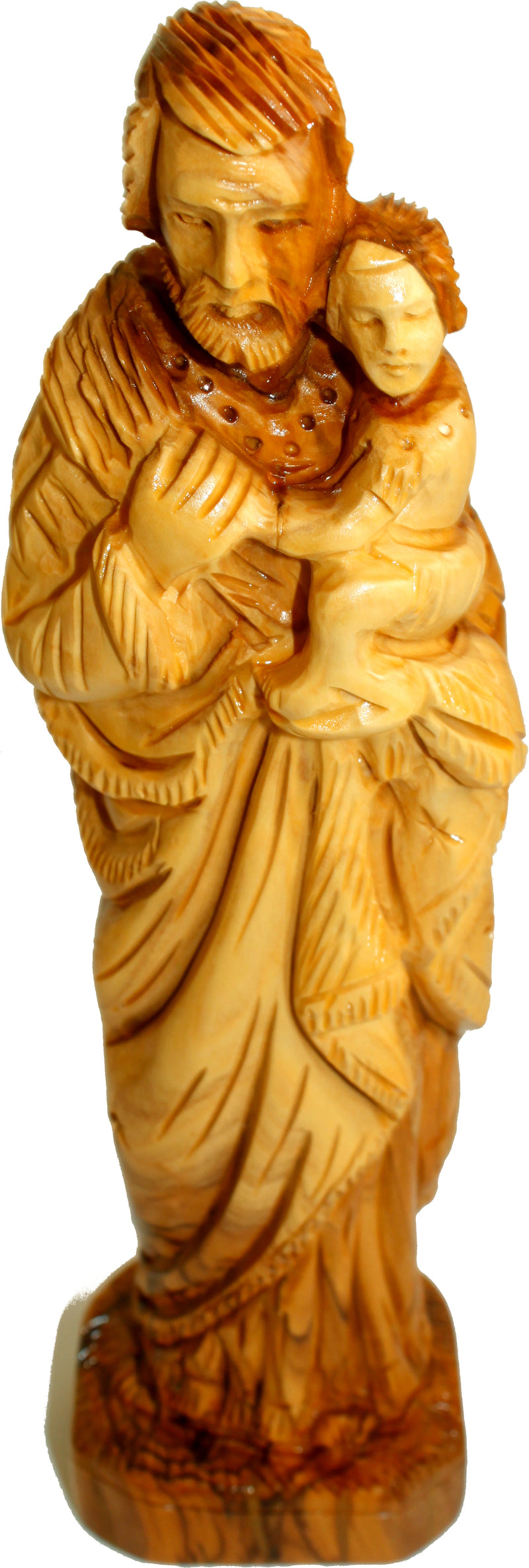 St. Joseph - Grade A Olive wood hand carved figure from Bethlehem (10.75 inches tall)
