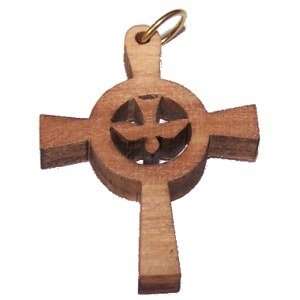 Holy Spirit Olive wood Dove Cross Laser(3.5x2.7 cm or 1.4x1.1")