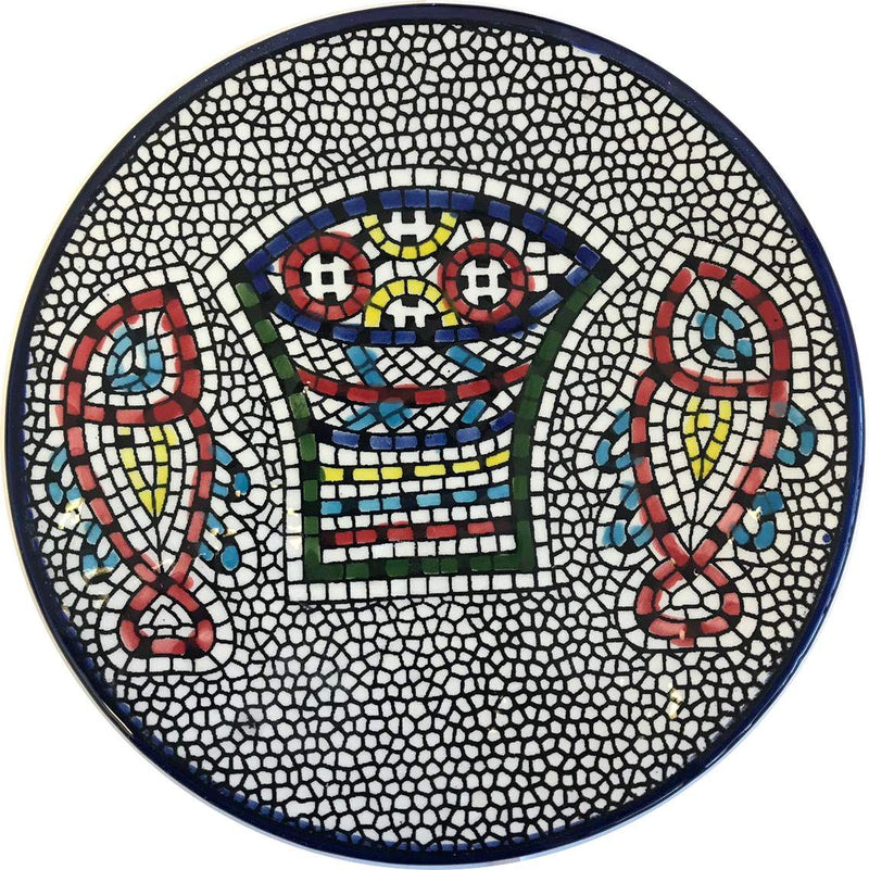 Tabgha - Miracle of Loaves and Fish Armenian ceramic plate - Medium III (5.2 inches or 13cm) - - Asfour Outlet Trademark