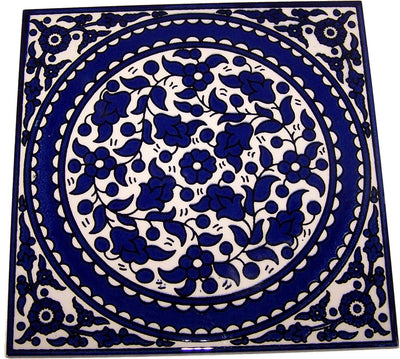 Modular Hand Painted Tile from Jerusalem Model X - 6 Inches - Asfour Outlet Trademark