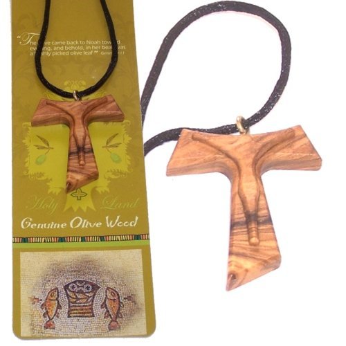 Tau olive wood extra-Smoothed necklace (1.5 inches or 4 cm) - Necklace length is adjustable. With Certificate.
