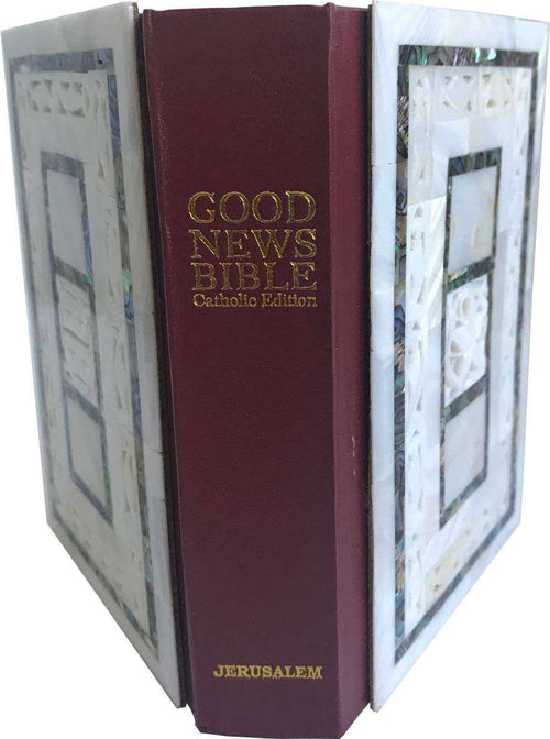 Mercado de Tierra Santa Edición Católica - Santa Biblia, - Cubierta de Madreperla Clase A (Inglés)