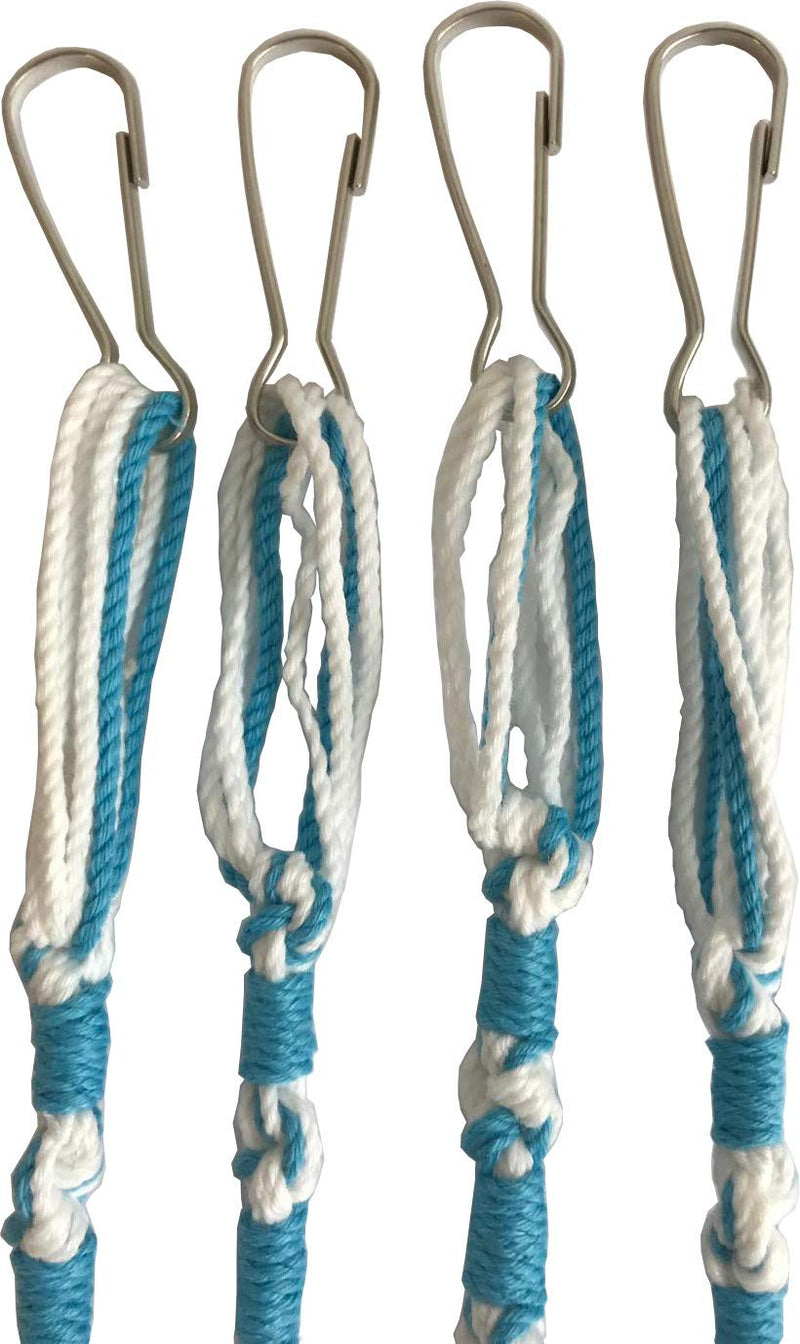 Holy Land Market Pants/Jeans Tzitzits (Set of Four) White with Blue Thread - Tassels with Hanging Hooks (with Longer Blue Messiah Thread)