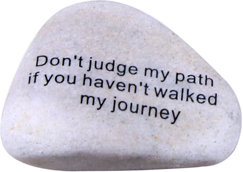 Holy Land Market - Don't judge my path... Extra Large Engraved Natural Stones from the Holy Land : 4 - 5 Inches