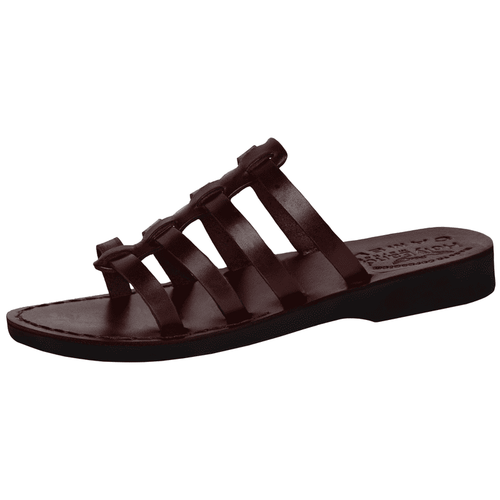 Sandalias/deslizadores de cuero bíblicas para hombres/mujeres de Jesús del Mercado de Tierra Santa desde Jerusalén (Estilo Mariam I)