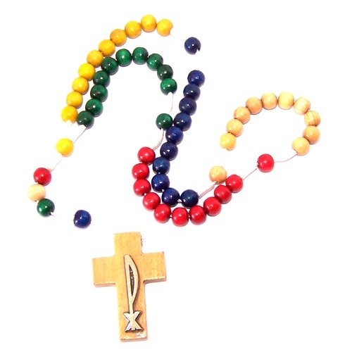 Missionary Rosary - 6mm colored beads (28cm or 11") with Certificate