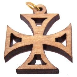 PattEe Olive wood Cross Laser Pendant (8cm or 3.15"long ))