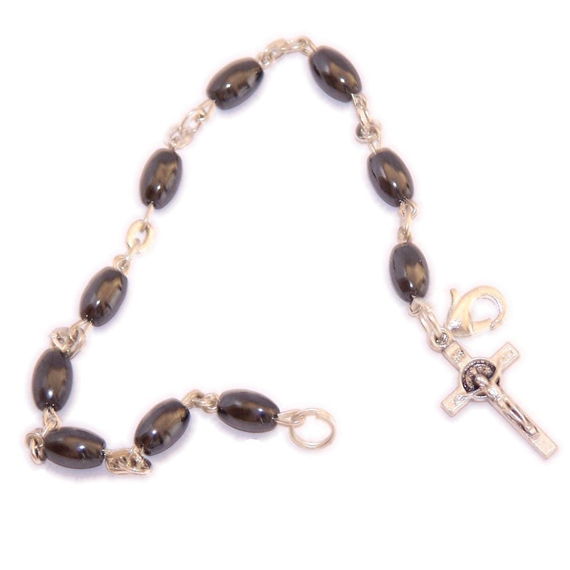 Hematite Beads chaplet 10 beads Rosary (Bead size 6mm- 19cm or 7.5 inches long)