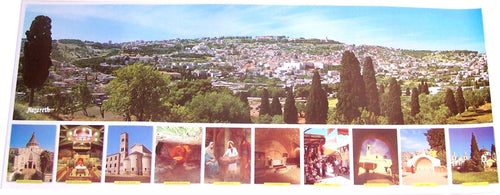 Mercado de Tierra Santa Vista de Nazaret cartel grande - 39 x 14 pulgadas