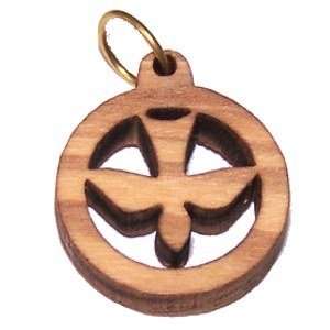 Colgante de paloma de madera de olivo (6 cm o 2.36" de largo)