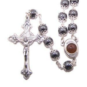Hematite Beads Mother Queen Rosary with Soil (53 cm or 21")