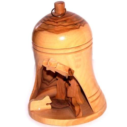 Adorno navideño de madera de olivo del Mercado de Tierra Santa - Grado A (9x5.3 cm o 3.5x2.1)