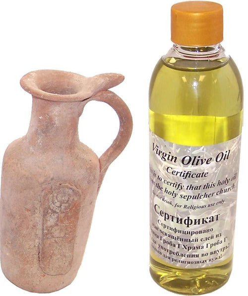 Fabricado en - Lámpara de arcilla mesiánica Aceite de Unción Sagrado de Tierra Santa - 250 ml (8.5 fl. oz.)