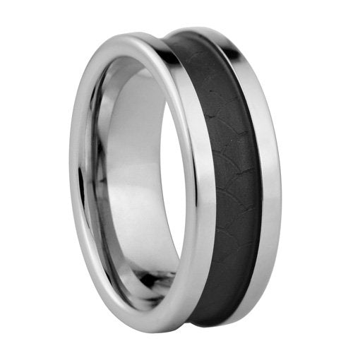 Tungsten ring with black 18K IP plating - 8mm wide