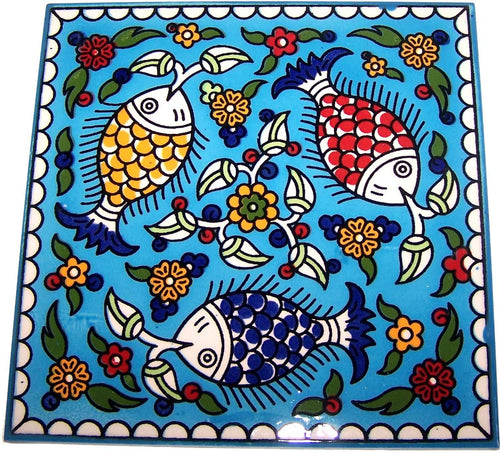 Azulejo Modular Pintado a Mano de Jerusalén Modelo III - 6 Pulgadas - Marca Asfour Outlet