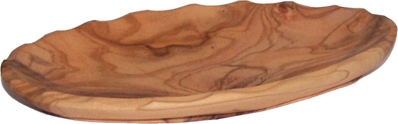 Hand Carved Olive Wood Oval Bowl / Plate (8 x 4 Inches) - Asfour Outlet Trademark