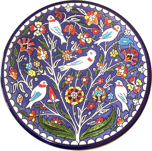Plato decorativo de cerámica armenia colorido para cena o exhibición - 25.4 cm - Marca registrada Asfour Outlet