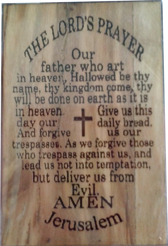 The Lord`s Prayer Magnet - Olive Wood (6x4 cm or 2.4x1.6)