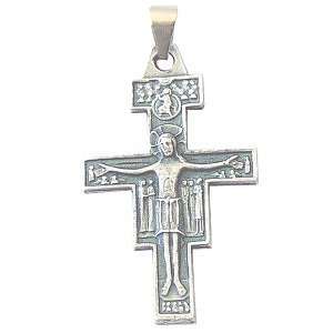Crucifijo de San Damiano - Pewter (4.1cm o 1.6") Rosario/Colgante