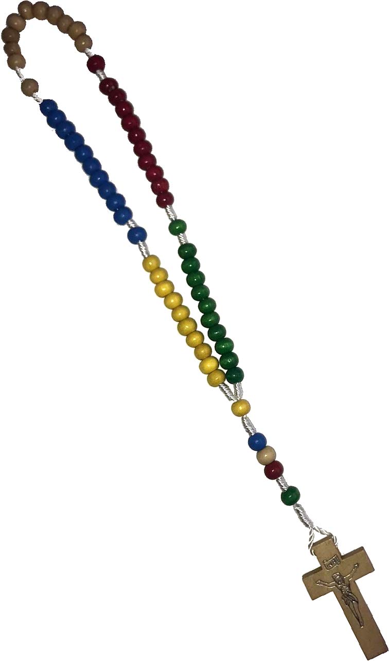 Holy Land Market Colorful Wooden Rosary for Hanging or Praying - 5 Colors