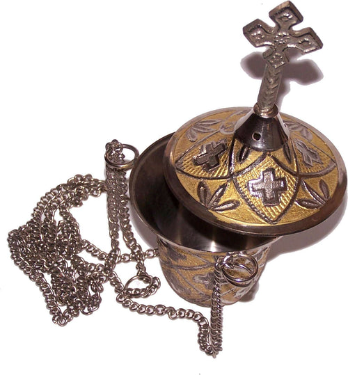 Lámpara de aceite colgante - También se puede usar como quemador de incienso - Suministros y accesorios de iglesia