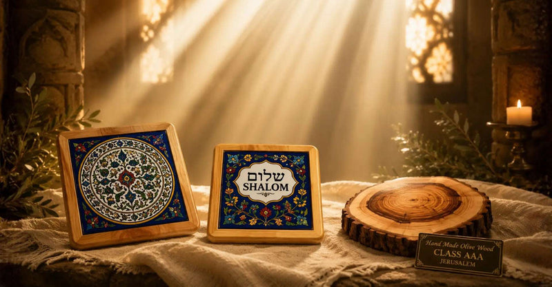 Ceramic & Olive Wood Trivets